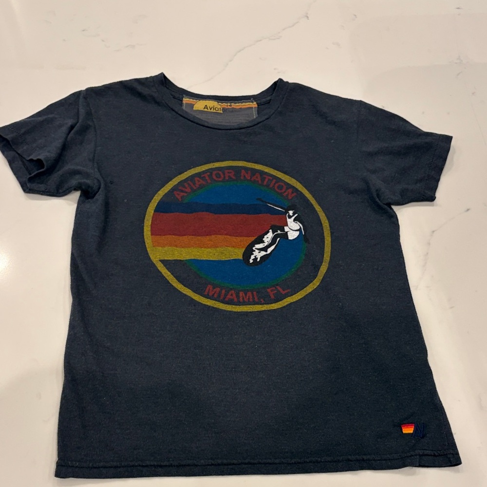 Aviator Nation Kids Charcoal Graphic Tee